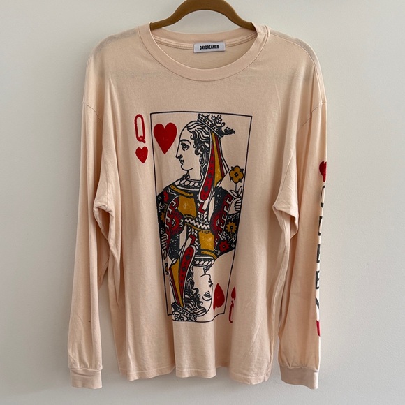 Daydreamer Queen of Hearts Oversized Long Sleeve Tee - Picture 2 of 6